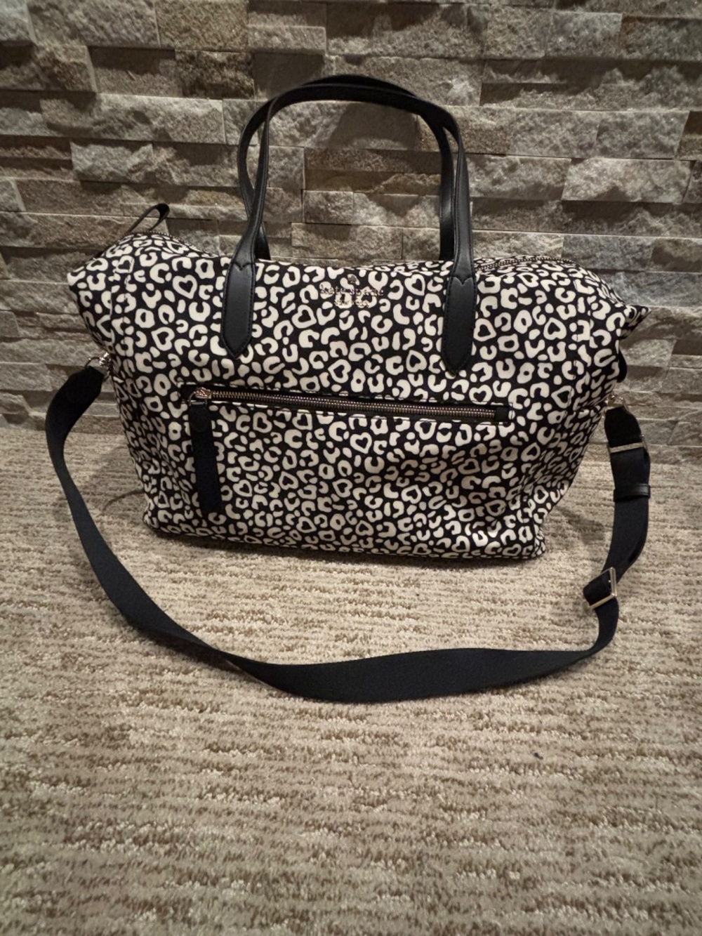Kate Spade Leopard Heart Weekender Bag